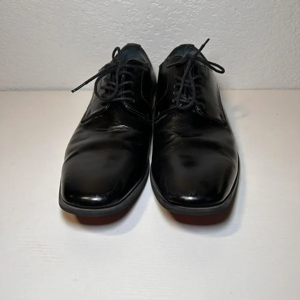 Giorgio Brutini Size 11M Men's Black Lace Up Oxford Style Red Bottom Dress Shoes